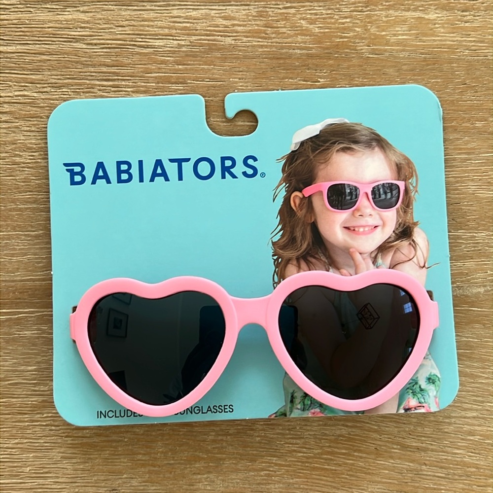 Babiators Bubblegum Pink Heart Shape Sunglasses Ages 0-2 3-5 Years